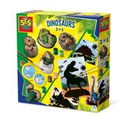 Dinosauri 2 in 1 - Modellare, dipingere e graffiare - Hobby creativi - SES CREAT