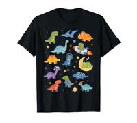 Dinosauri Carini Astronauti Spazio T-Rex Galaxy Dino Sonno Maglietta