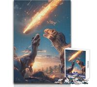 Dinosauri che guardano un meteorite Puzzle da 1000 pezzi per adulti Gioca e impara attività intelligente Regalo di festa unico e sentito Dimensioni 38x26cm