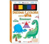 Dinosauri. Disegna e colora con le dita. Ediz. a colori. Ediz. a spirale. Con 5 5 inchiostri colorati per dita