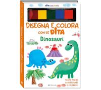 Dinosauri. Disegna e colora con le dita. Ediz. a colori. Ediz. a spirale. Con 5 5 inchiostri colorati per dita