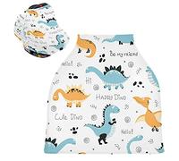 Dinosauri Divertenti Blu Bianchi Auto per Bambini Passeggino Tettoia Copri Seggiolino Copertura Infermieristica per L'Allattamento Al Seno All-In-1 Morbido Traspirante Elastica Tettuccio