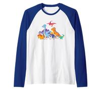 Dinosauri Divertenti con Neonati Dinosauro Tirannosauro Rex Maglia con Maniche Raglan