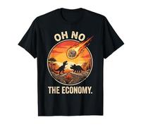 Dinosauri e Meteorite: Oh No, L'Economia! Maglietta con Stampa Grafica Economica