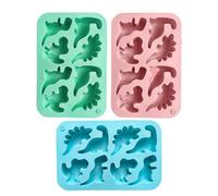 Dinosauri | Forma A Vassoio Con 3 Pezzi E 8 Cavità, Antiaderente E,Silicone Gelatina - per Cioccolato, Snack, Decorazioni Torte, Cubetti Ghiaccio, Gelatina, Cucina, Feste