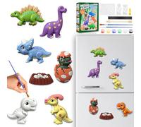 Dinosauri Gesso per Stampi Calamite Frigorifero Magneti Bambini Animali Magnetici Frigo Lavoretti Creativi Kit Pittura Set DIY Disegno Giochi Regalo Bambino 6 7 8 9 10 11 anni Maschio Idee Regali