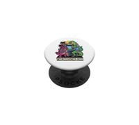 Dinosauri Giocando Arcade Retro 80s Gaming Graphic PopSockets PopGrip Adesivo