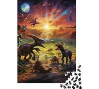 Dinosauri Mondo Preistorico Puzzle 1000 Pezzi Gioco di Puzzle 1000 Pezzi Carta Puzzle per Adulti Scenario Naturale Primitivo Rilassante Interazione Famiglia Regalo 38x26cm/1000pcs