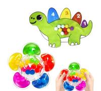 Dinosauri morbidi e sensoriali per l'ordinamento dei colori - Gioco educativo Montessori Riconoscimento dei colori e abilità motorie - Giocattolo da viaggio silenzioso per bambini di 3 anni (Verde)