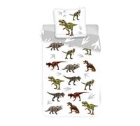 Dinosauri - Parure da letto per bambini, 100% cotone, copripiumino 140 x 200 cm + federa 65 x 65 cm