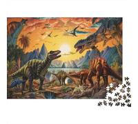Dinosauri Preistorici Puzzle per Adulti Puzzle 1000 Pezzi Gioco di Puzzle 1000 Pezzi Carta Paesaggio Era dei Dinosauri Relax Concentrazione Casa Regalo 70x50cm/1000pcs