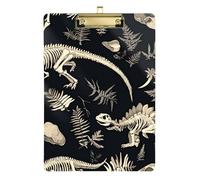 Dinosauri Scheletro Nero Scuro Appunti con cartelle Impermeabile per Infermieristica Studente Commercio Quest Dimensioni 9 x 12.5 Tablas para escribir