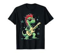 Dinosauri T-Rex Divertenti con Chitarra elettrica Fresca Maglietta