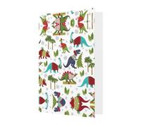 Dinosauri variopinti che stampano il biglietto di auguri verticale di festa della carta della perla della fibbia di amore con le buste