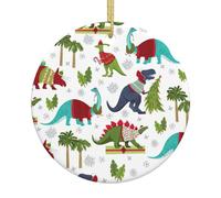 Dinosauri variopinti che stampano l'albero di Natale Hanging Decor Personalizzato Natale Ceramica Appeso Per Adulti Idee Decorazione