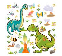 Dinosauri Vulcani Mondo preistorico adesivi murali cameretta wal sticker 30 PZ.