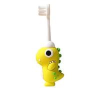 Dinosaurier-Kinderzahnbürste - Ergonomischer Dinosaurier-Griff, weiche Borsten, Saugnapf, BPA-frei, umweltfreundlich, nicht elektrisch, für Kleinkinder, lustiges Design, gute Handhabung, sanfte Reinig