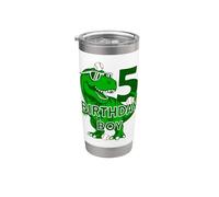 DINOSAURIO COMPLEANNO BIMBO 5 ANNI DINOSAURIO BASEBALL 5° COMPLEANNO Bicchiere termico in acciaio inox doppia parete