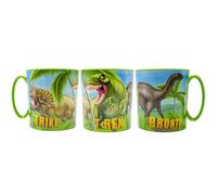 DINOSAURIOS - Tazza per bambini, in plastica, riutilizzabile, per microonde, 350 ml, Trike T-Rex & Bronto - STOR Prodotto Ufficiale