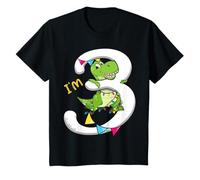 Dinosauro 3° compleanno | Dino Third Bday I'm 3 Years Boys Maglietta