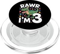 Dinosauro 3 ° compleanno divertimento 3 anni bambini PopSockets PopGrip per MagSafe