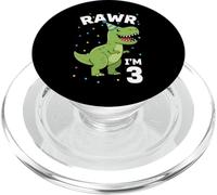Dinosauro 3 ° compleanno divertimento 3 anni bambini PopSockets PopGrip per MagSafe