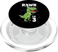 Dinosauro 3 ° compleanno divertimento 3 anni bambini PopSockets PopGrip per MagSafe