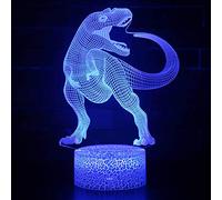 Dinosauro 3D Luce Notturna 16 Cambiamento di Colore Lampada Acrilico Piatto ABS Base Caricatore USB Decorazione Domestica Giocattolo Brithday Xmas Kid Bambini Regalo