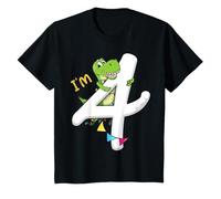 Dinosauro 4° compleanno | Dino Fourth Bday I'm 4 Years Boys Maglietta