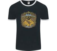 Dinosauro Abduction Alieni UFO T- Rex Uomo Ringer Fotl