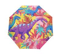 Dinosauro Animale Della Giungla Dei Cartoni Animati Ombrello Pieghevole Automatico Ombrelli Antivento Protezione UV da Viaggio per Bambini Ragazzi Ragazze