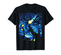 Dinosauro Asteroide Notte Stellata Ritratto Stile Design Maglietta