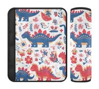 Dinosauro bianco rosso pesca 2 Pack auto Seat Strap Covers, più comfort di guida, cintura di sicurezza per le donne per zaino SUV berlina 25,4 x 19,6 cm funda para cinturón de carro