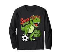 Dinosauro Calcio Fan Cool Training Calcio T-Rex Ragazzi Ragazza Maglia a Manica