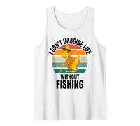 Dinosauro Carino retrò I Can't Imagine Life Without Fishing Canotta