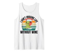 Dinosauro Carino retrò I Can't Imagine Life Without Wine Canotta