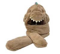 Dinosauro Cartoon 3 In 1 Cappello Con Sciarpa Tasca Guanti Felpa Con Cappuccio In Velluto Paraorecchie Set Inverno All'aperto Per Bambini 3-15 Anni E Guanto Combinato Sciarpa Cappello Guanti Set