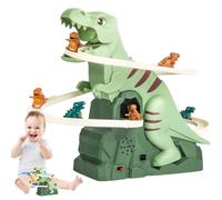 Dinosauro che arrampica su scale giocattolo | Traccia della gara di dinosauro | Dinosaur Electric Stair Slide con luci e musica | Toddler Race Track Toy, Track Playset con luci e musica per ragazzi di