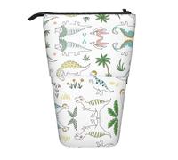 Dinosauro che cammina stampa telescopica in piedi matita borsa/stand up cancelleria/borsa di trucco/custodia di stoccaggio, Nero , Taglia unica