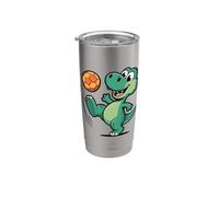 Dinosauro che gioca a calcio dinosauri per bambini Bicchiere termico in acciaio inox doppia parete