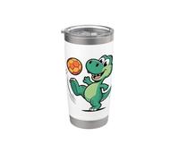 Dinosauro che gioca a calcio dinosauri per bambini Bicchiere termico in acciaio inox doppia parete