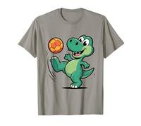 Dinosauro Che Gioca a Calcio Dinosauri per Bambini Maglietta
