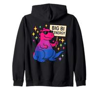 Dinosauro colorato con design Big Bi Energy Pride Felpa con Cappuccio