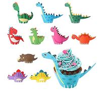 Dinosauro Cupcake Wrappers, Pirottini in Carta per Muffin, Dinosauro Cake Decoration per Bambini Compleanni per Feste, Baby Shower e Unicorn Theme Party