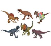 Dinosauro di gomma 17-22 cm, set di 6 specie