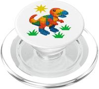 Dinosauro di mattoni da costruzione - Costruzione di blocchi di mattoni PopSockets PopGrip per MagSafe