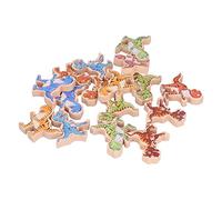 Dinosauro Equilibrio Blocchi Giochi Impilabili per Bambini, Set da Gioco Interattivo Ed Educativo per il Divertimento Genitore-Figlio, Realizzato in Legno di Betulla Sicuro, 16 Pezzi Colorati