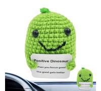 Dinosauro fatto a mano all'uncinetto, bambola di dinosauro positivo, ispirato a maglia, divertente, supporto emotivo, per rallegrare la vita, stimolante, collega, sorella, supporto