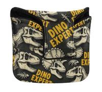 Dinosauro fossili Bone Black Expert Archeology Mallet Style Putter Cover magnetica Golf Putter Copritesta per mazze e quadrati in pelle PU