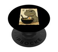 Dinosauro giapponese T-Rex Ramen Mangiare Tagliatelle Anime Manga PopSockets PopGrip Adesivo